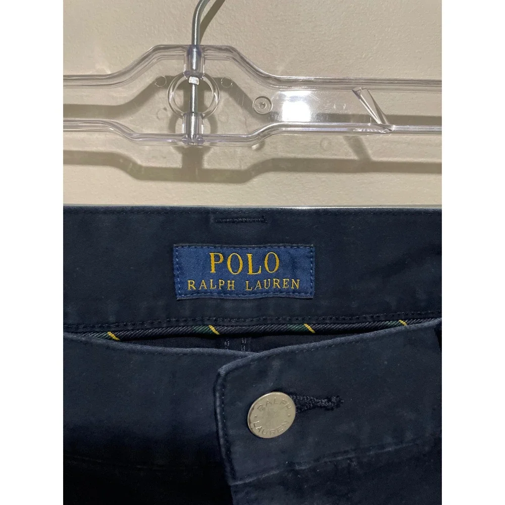Polo Ralph Lauren Mens Navy Blue Stretch Slim Straight Fit Chino Pants 34x30